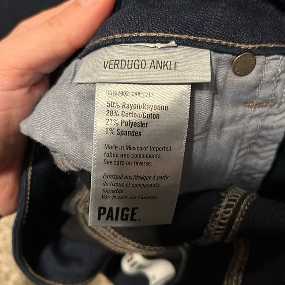 Paige The Verdugo Ankle Jeans Dark Wash Size 28 - Picture 3 of 6
